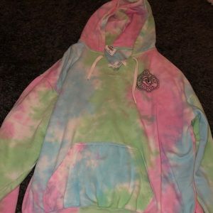 Tiedye baby pink/blue/green Pensacola beach hoodie